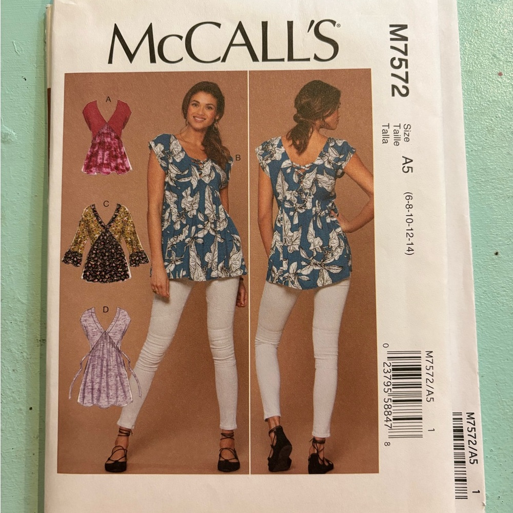 M7572 Misses Variations Tops Sewing Patterns